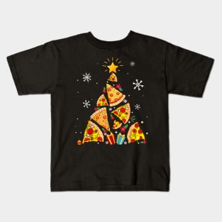 Funny Pizza Christmas Tree Kids T-Shirt